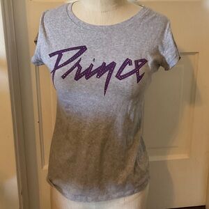 Prince Logo Short Sleeve Tee - Gray with Purple Script